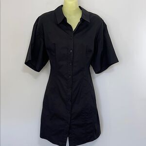 Frame Dress Mini Black Button Down NWOT SZ Medium